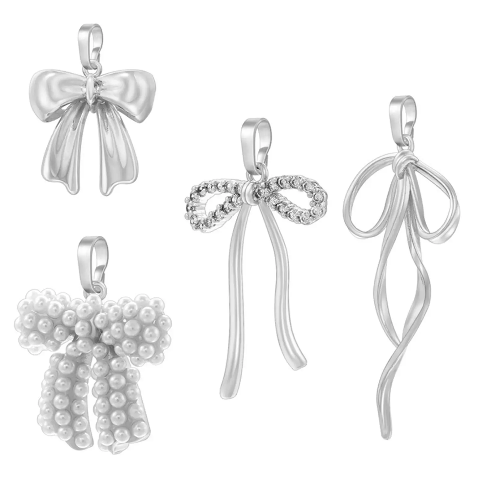 1 Piece Brass 3D Bowknot Bow Charm Pendant For DIY Making Necklace Earring Jewelry Handmade Craft Materials Accessories