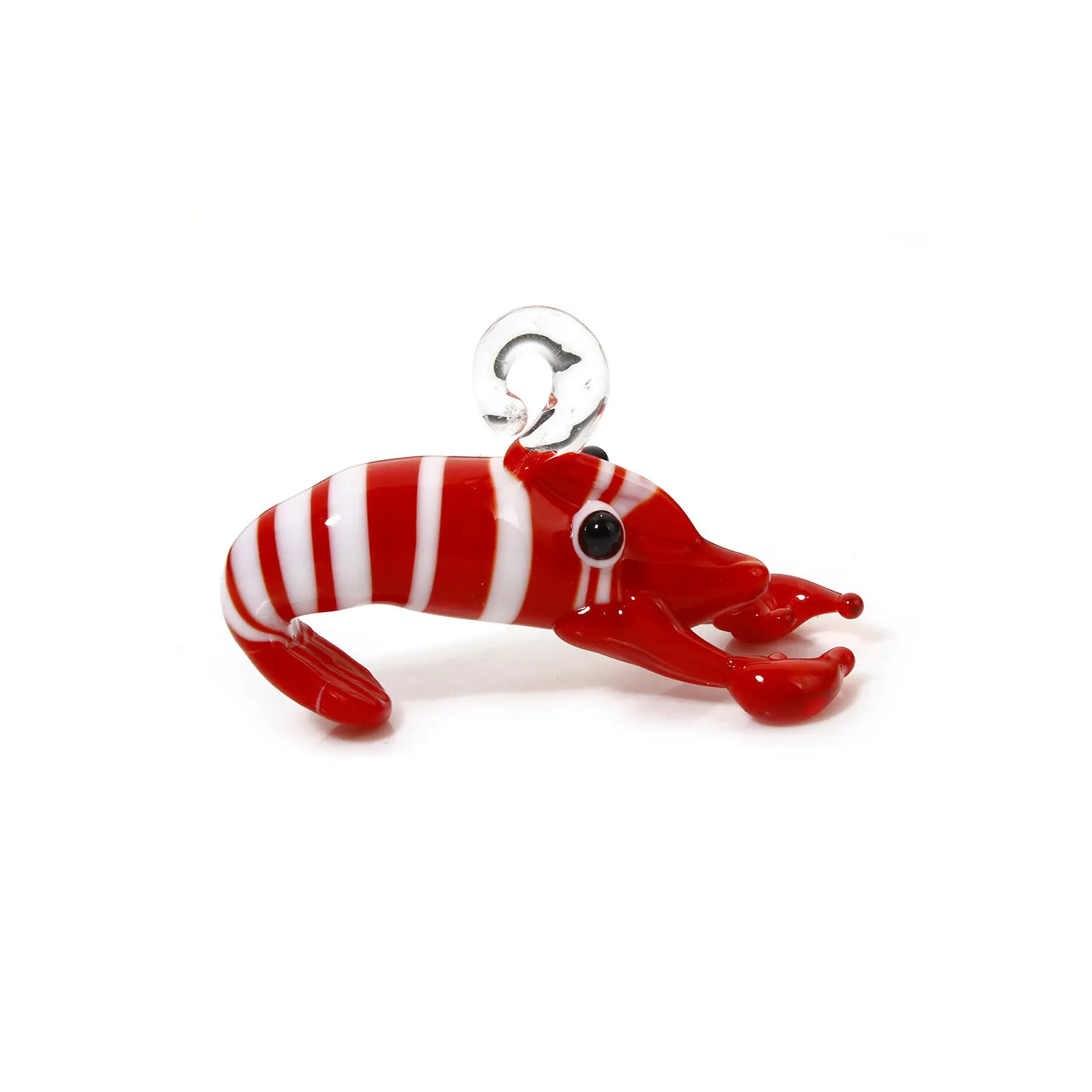 1 Piece Red Stripe Lobster Lampwork Glass Ocean Jewelry Pendants For DIY Necklace Jewelry Making Ornament Aquarium Decoration