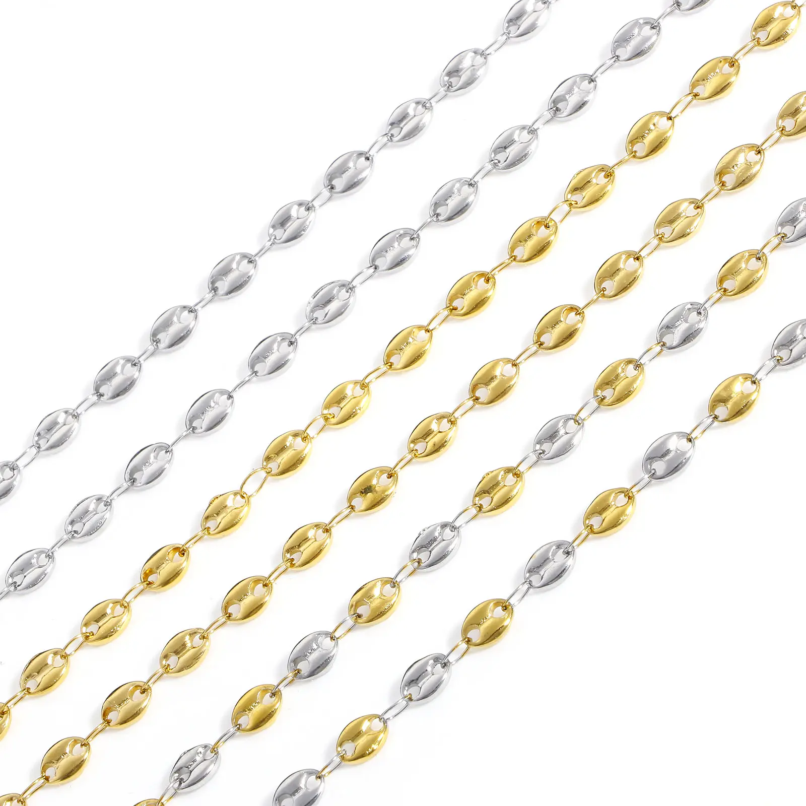 304 Stainless Steel Religious Pig Nose Chain Prayer Beads Rosary Necklace Cross Virgin Mary For Men Women 50cm(19 5/8") long