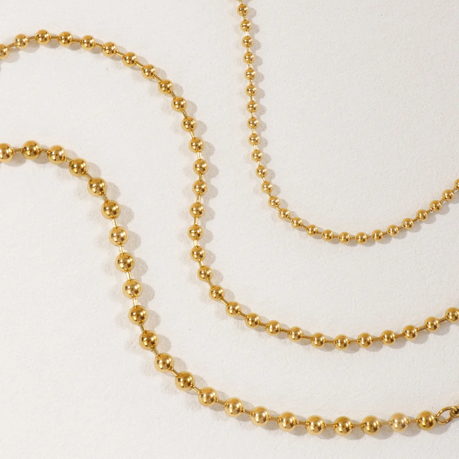 3mm/4mm/5mm Dia. Exquisite 18K Gold Plated 304 Stainless Steel Ball Chain Anklet For Women Men Party Gift 22cm(8.7") long