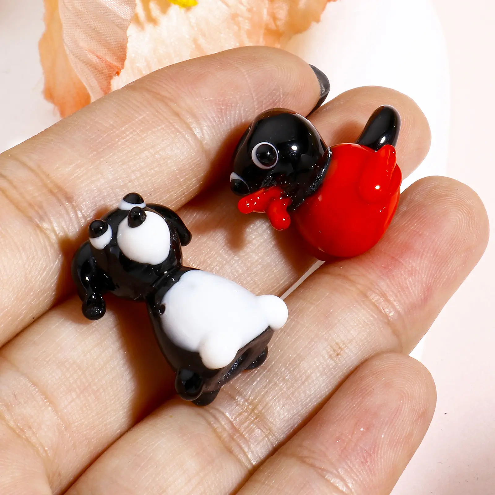 1 Piece Turtle Penguin Dog Shape Glass Bead For Jewelry Making Multicolor Bear Chicken Duck Animal Lampwork Bead Diy Supplies
