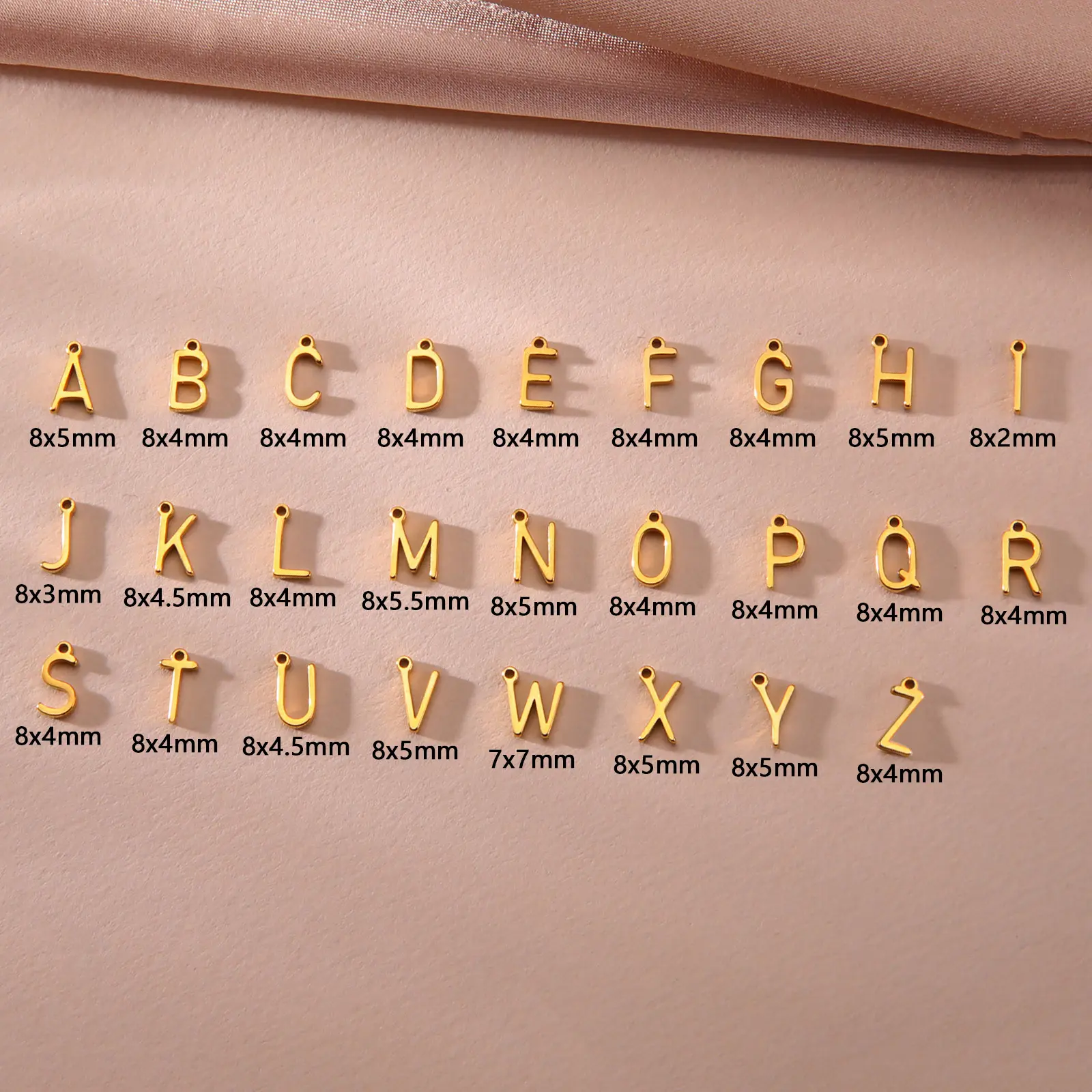 1Piece 304 Stainless Steel Mini Letter " A-Z " Charms For Jewelry Making Initial Alphabet/ Capital Pendant Bracelet Necklace DIY