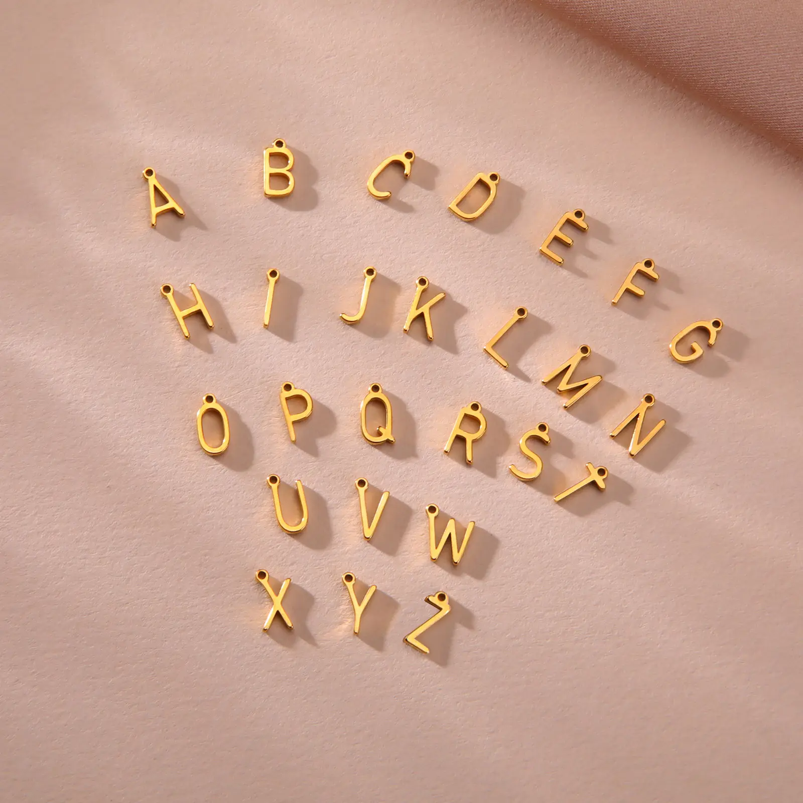 1Piece 304 Stainless Steel Mini Letter " A-Z " Charms For Jewelry Making Initial Alphabet/ Capital Pendant Bracelet Necklace DIY