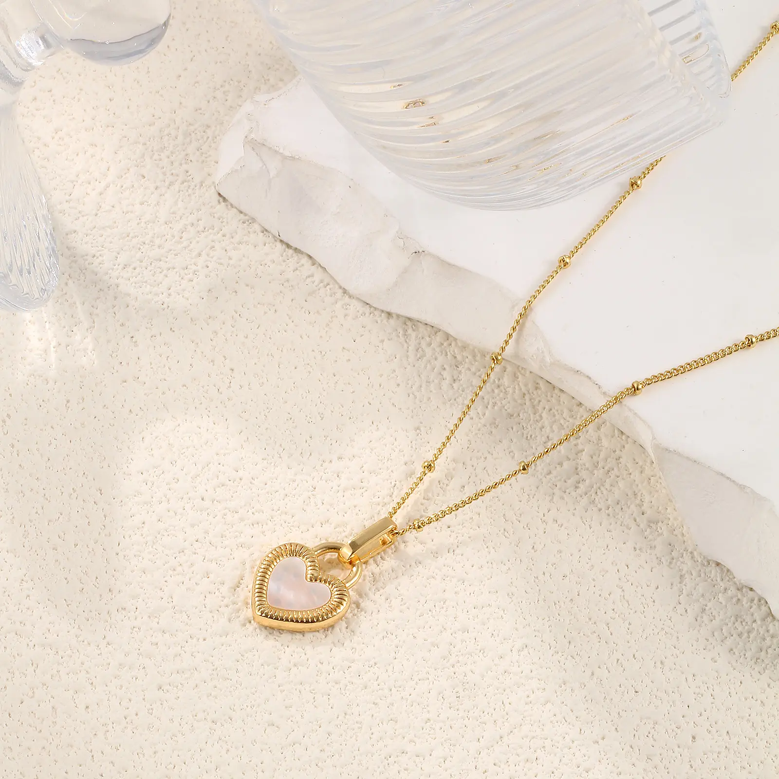 1 Piece 18K Gold Plated Double different colors Sided Heart Necklace Brass Curb Link Chain Heart Jewelry For Women Party Gift
