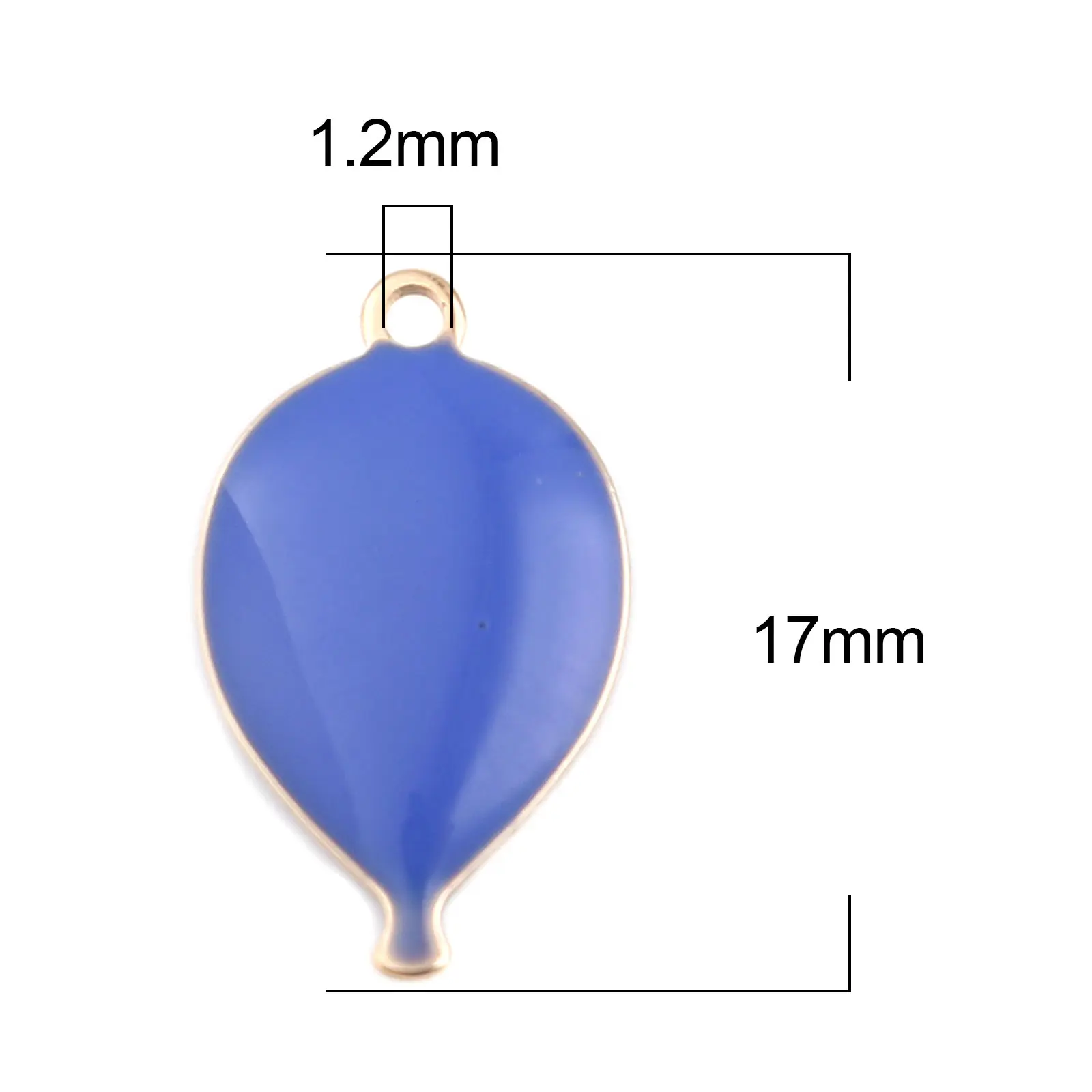 Copper Double Sided Enamelled Sequins Balloon Charms Gold Color Enamel Balloons Pendants For DIY Jewelry Making 17x 10mm,10 PCs
