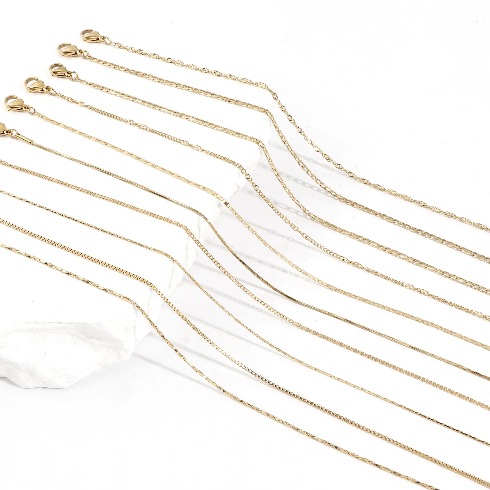 304 Stainless Steel Anklet Gold Color Leg Chain For Women Barefoot Beach Foot Show Simple Anklet 22.5cm(8 7/8") long, 1 Piece