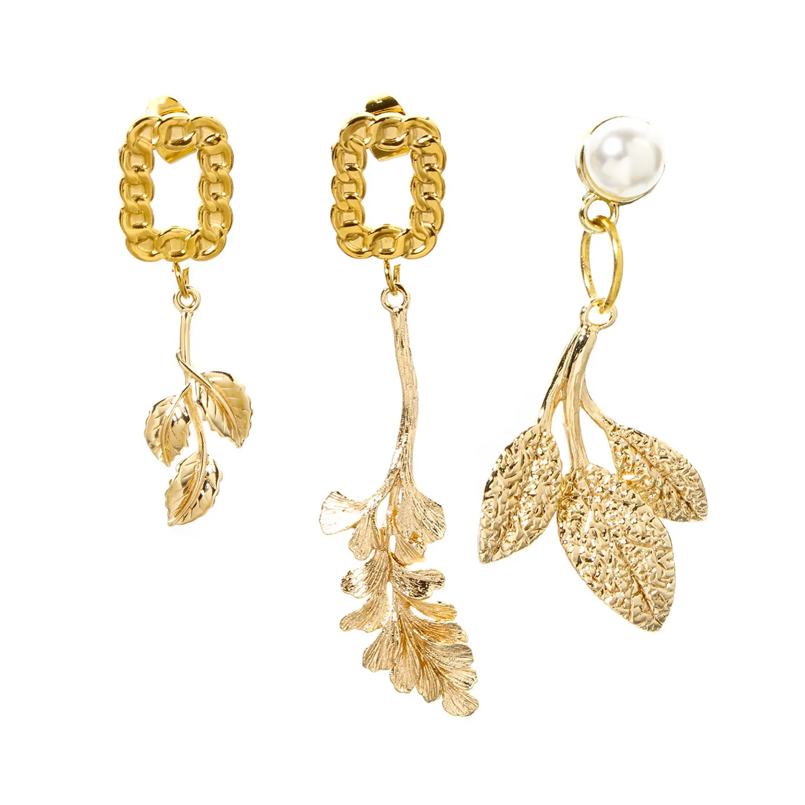 1-5 PCs Brass Plant Leaf Pendants For Jewelry Making 18K Gold Plated Earrings Charms DIY Necklace Findings