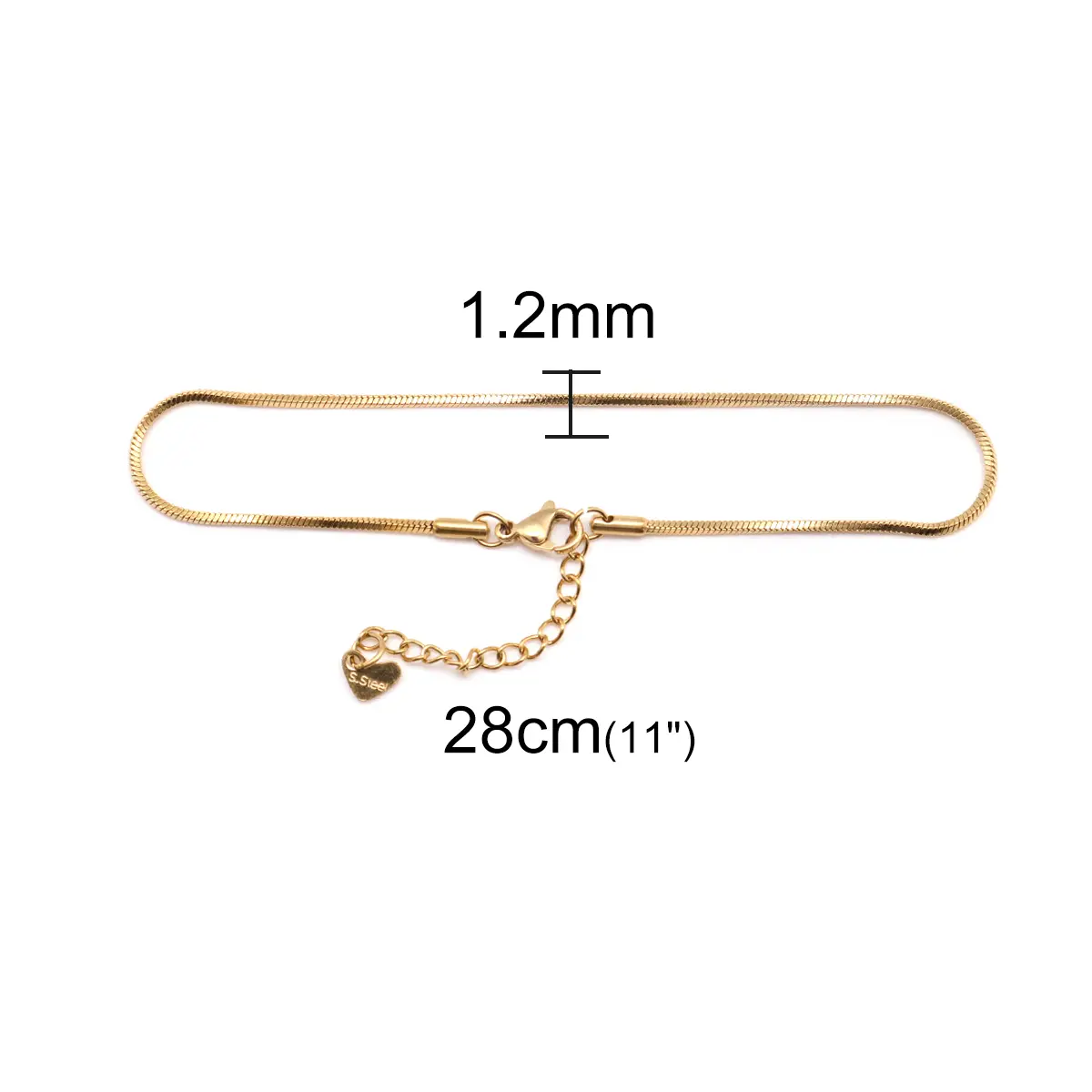 1 Piece 304 Stainless Steel Anklet Gold Color Chain Anklet For Women Foot Bracelets Leg Chain Jewelry Accessories