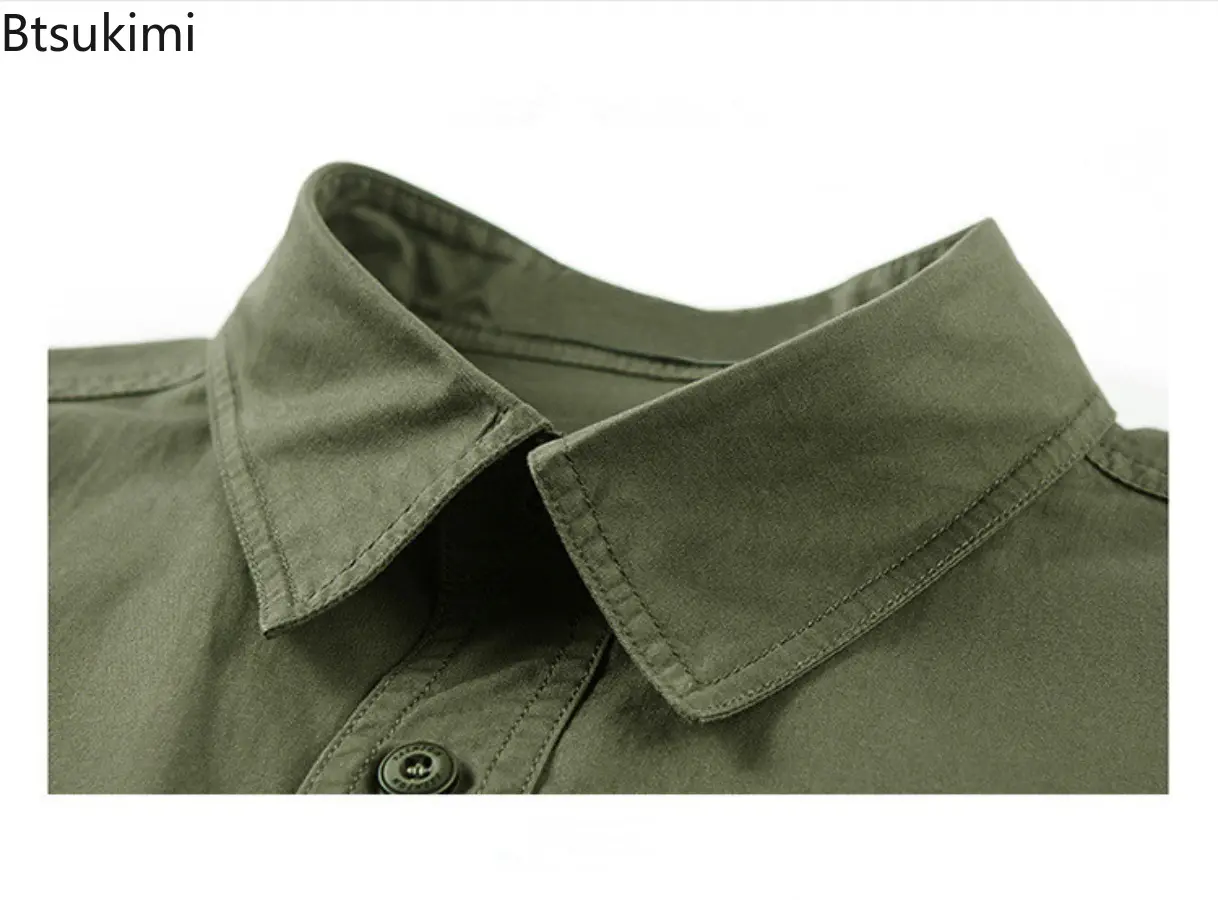 New 2025 Men's Outdoor Casual Short Sleeve Shirts Summer Cool Breathable 100% Cotton Work Wear Men Loose Versatile Cardigan Tops