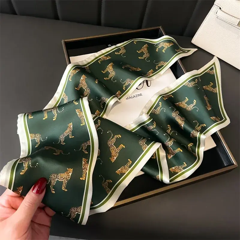 Head Scarf Hair Neck Scarves For Women Purse Bag Scarfs For Handbags Silky Long Thin Satin Headscarf Fashion