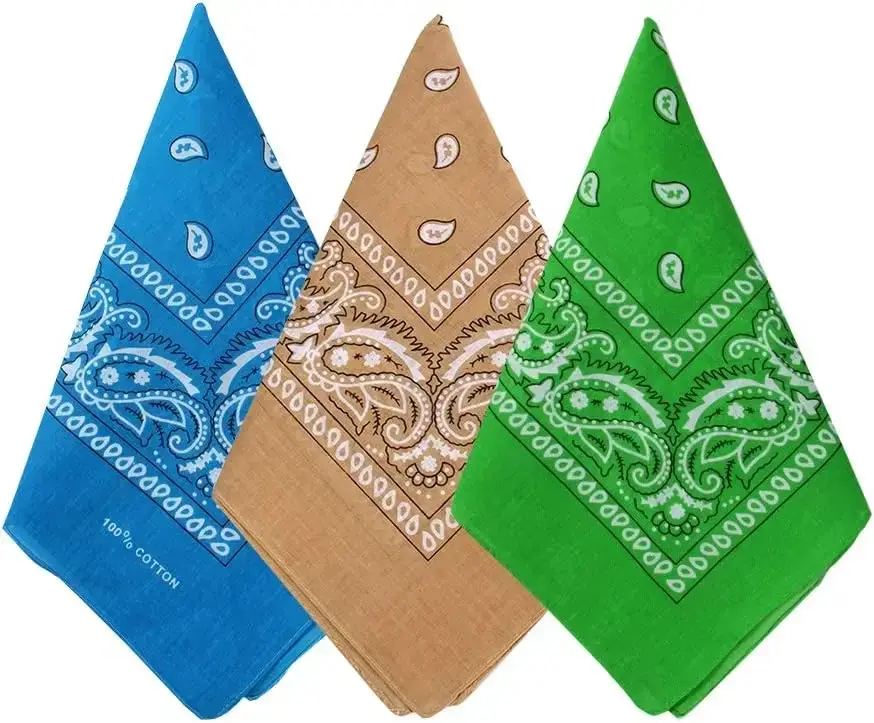 3 Pack Paisley Pattern Bandanas Face Mask Square Scarf Wristband Headwear Outdoor Sports Scarf Riding Camping Cycling Headscarf