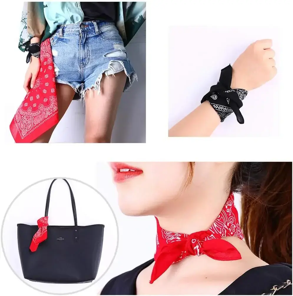 3 Pack Paisley Pattern Bandanas Face Mask Square Scarf Wristband Headwear Outdoor Sports Scarf Riding Camping Cycling Headscarf