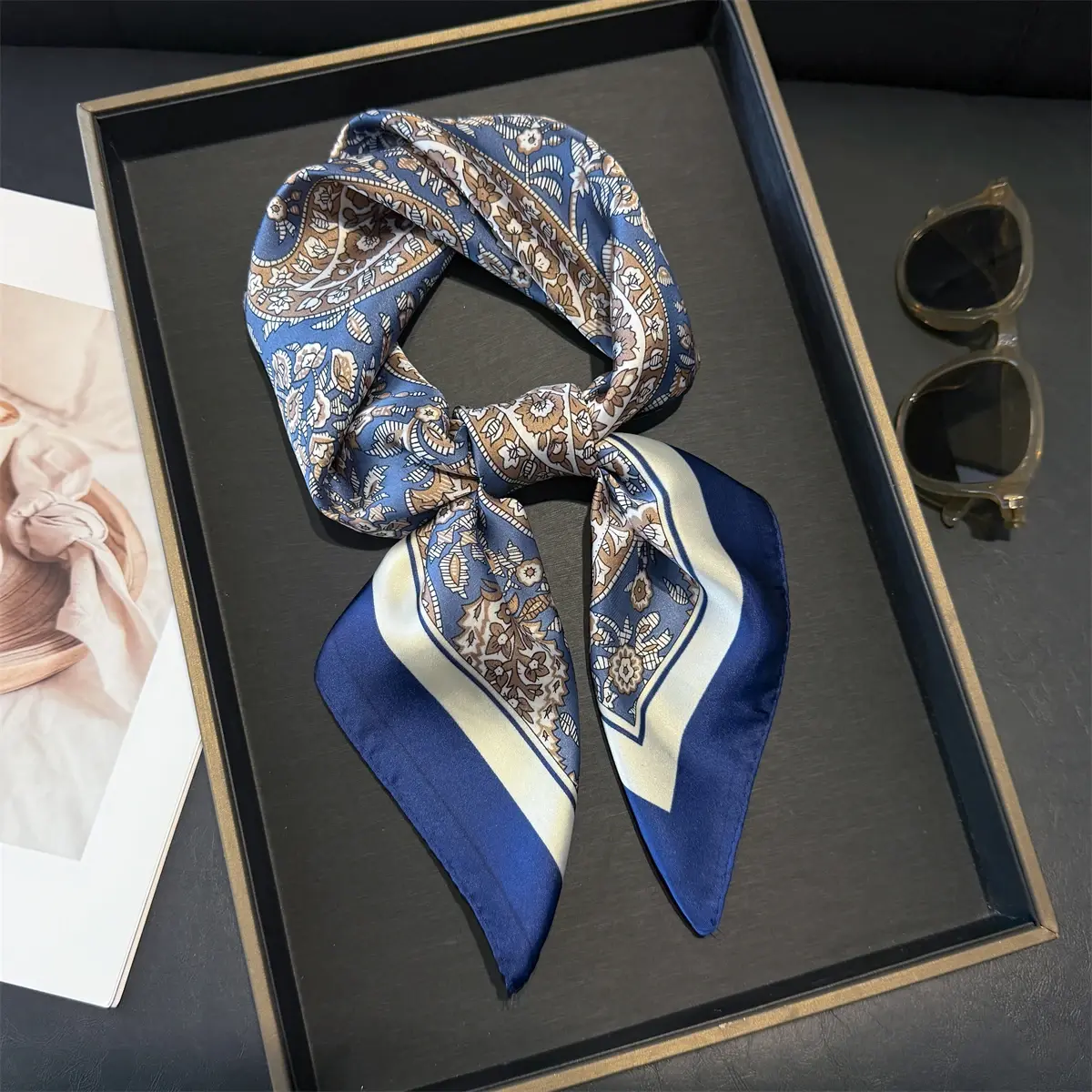 Fashion Luxury Brand 70cm Silk Feel Square Scarf Women Neck Tie Female Hair Bandana Headkerchief Shawl Wrap Hijab Echarpe
