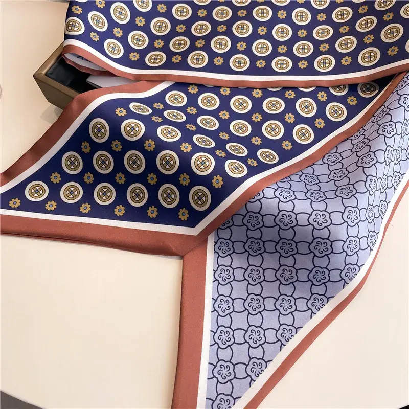 Fashion Print Hair Ribbon Scarf Women Neck Tie Bag Scarfs Satin Silk Skinny Headscarves Ladies Foulard Floral Bands 2025New