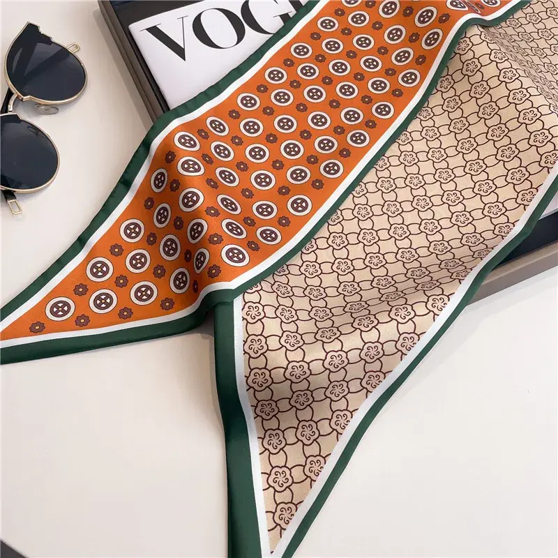 Fashion Print Hair Ribbon Scarf Women Neck Tie Bag Scarfs Satin Silk Skinny Headscarves Ladies Foulard Floral Bands 2025New