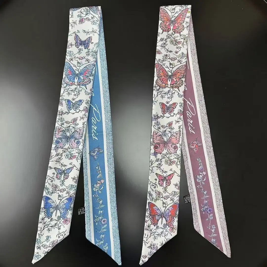 2025 New Design  Scarf Women Luxury Brand Scarf Skinny Bag Silk Scarves Foulard Hair Neckerchief Headband For Ladies