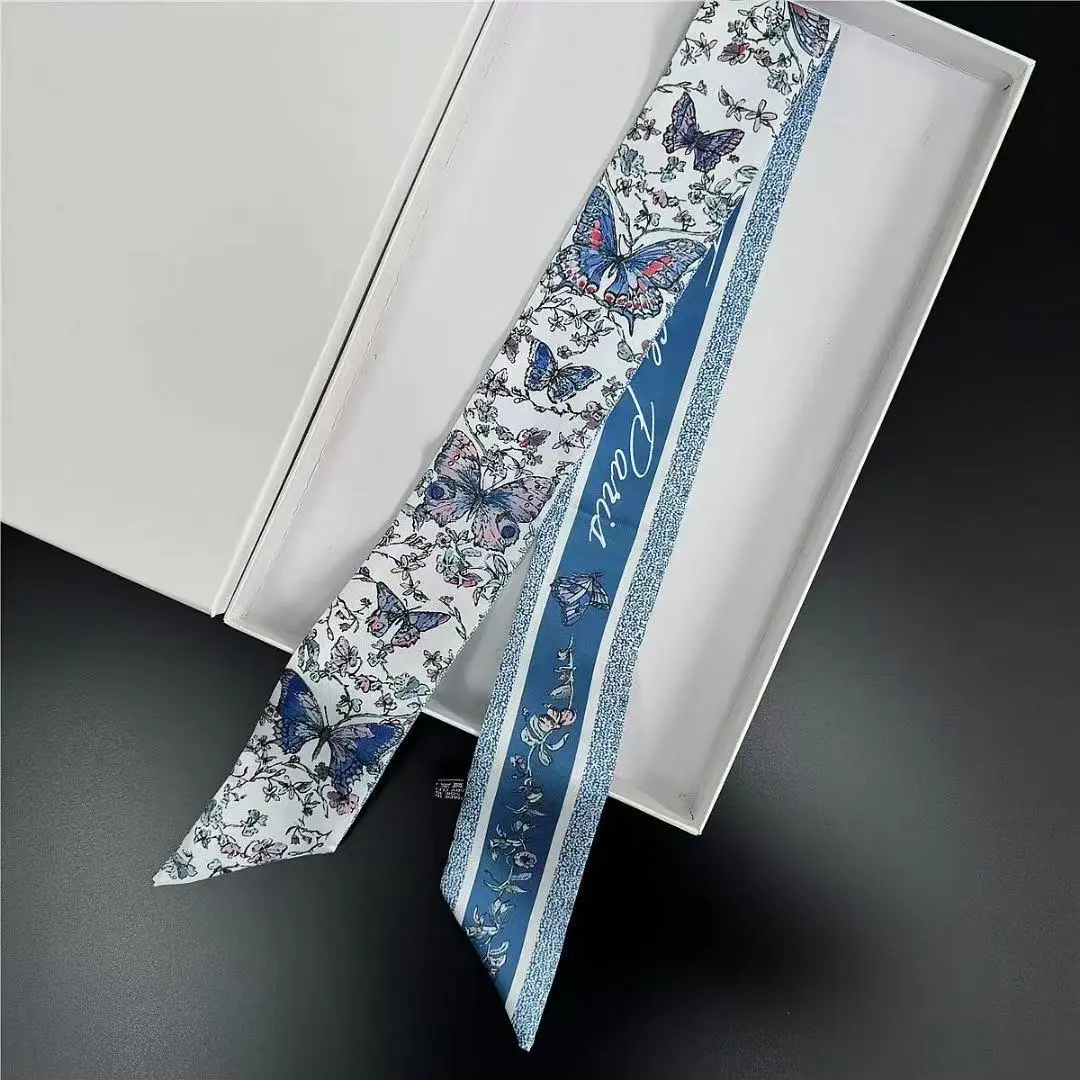 2025 New Design  Scarf Women Luxury Brand Scarf Skinny Bag Silk Scarves Foulard Hair Neckerchief Headband For Ladies