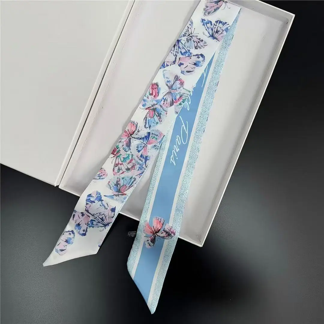 2025 New Design  Scarf Women Luxury Brand Scarf Skinny Bag Silk Scarves Foulard Hair Neckerchief Headband For Ladies