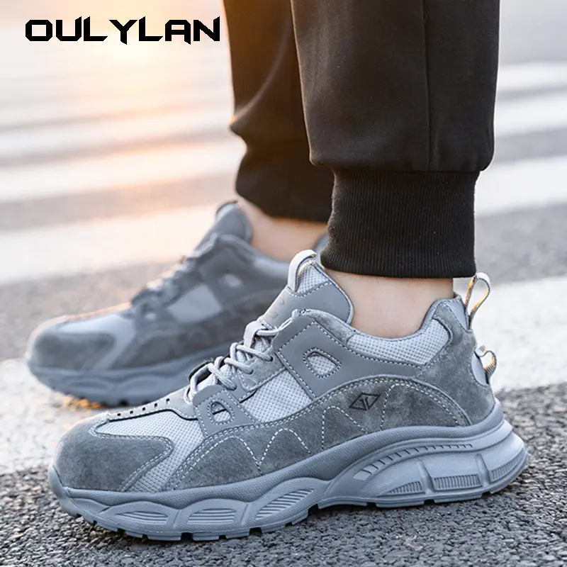 Women's Work Protective Safety Shoes Men Steel Toe Anti Smash Anti Piercing Shoes Fashion Lightweight Sneakers