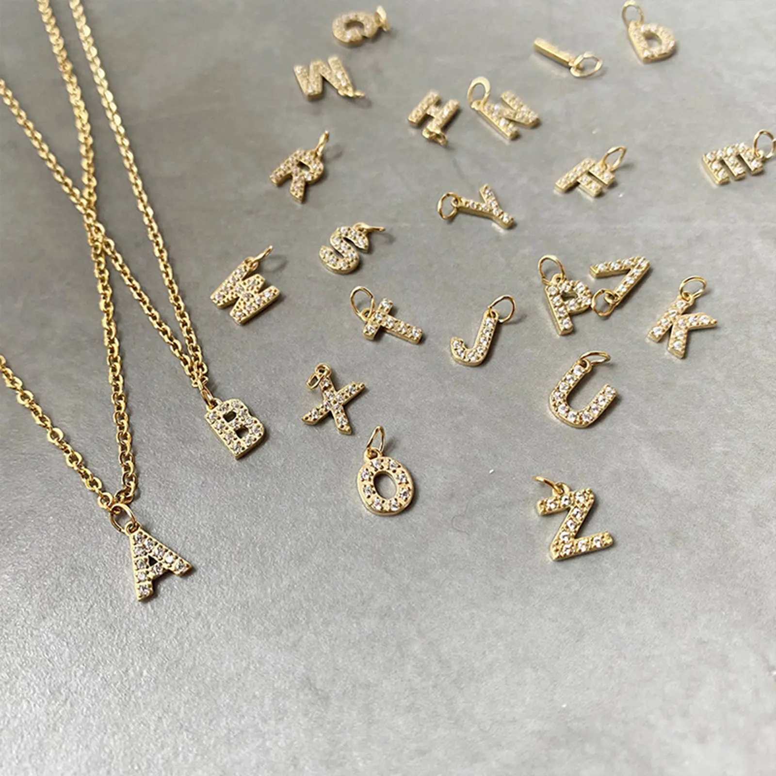 1 PC Stainless Steel & Natural Stone Capital Letter A-Z Charms Pendants DIY Necklace bracelet Jewelry Making Findings 8mm Dia.