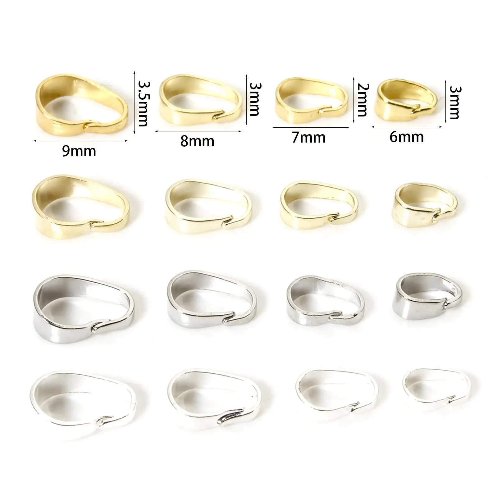 50 Piece Brass Pinch Bails Clasps Real Gold Plated Clasp Connectors Necklace Hooks For Jewelry Making Finding Parts Accessories