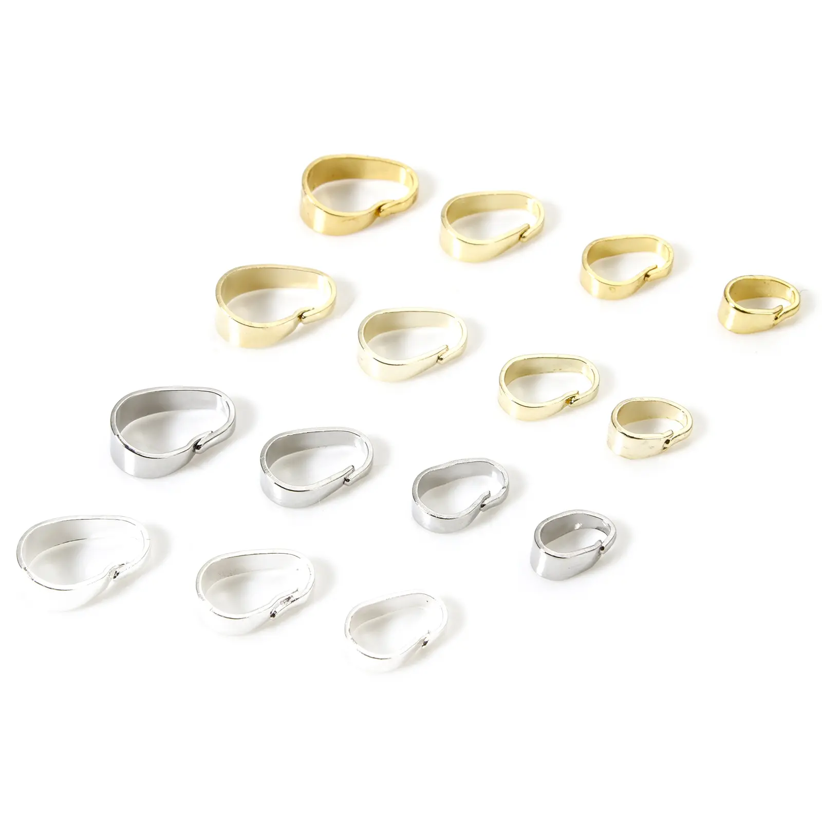 50 Piece Brass Pinch Bails Clasps Real Gold Plated Clasp Connectors Necklace Hooks For Jewelry Making Finding Parts Accessories