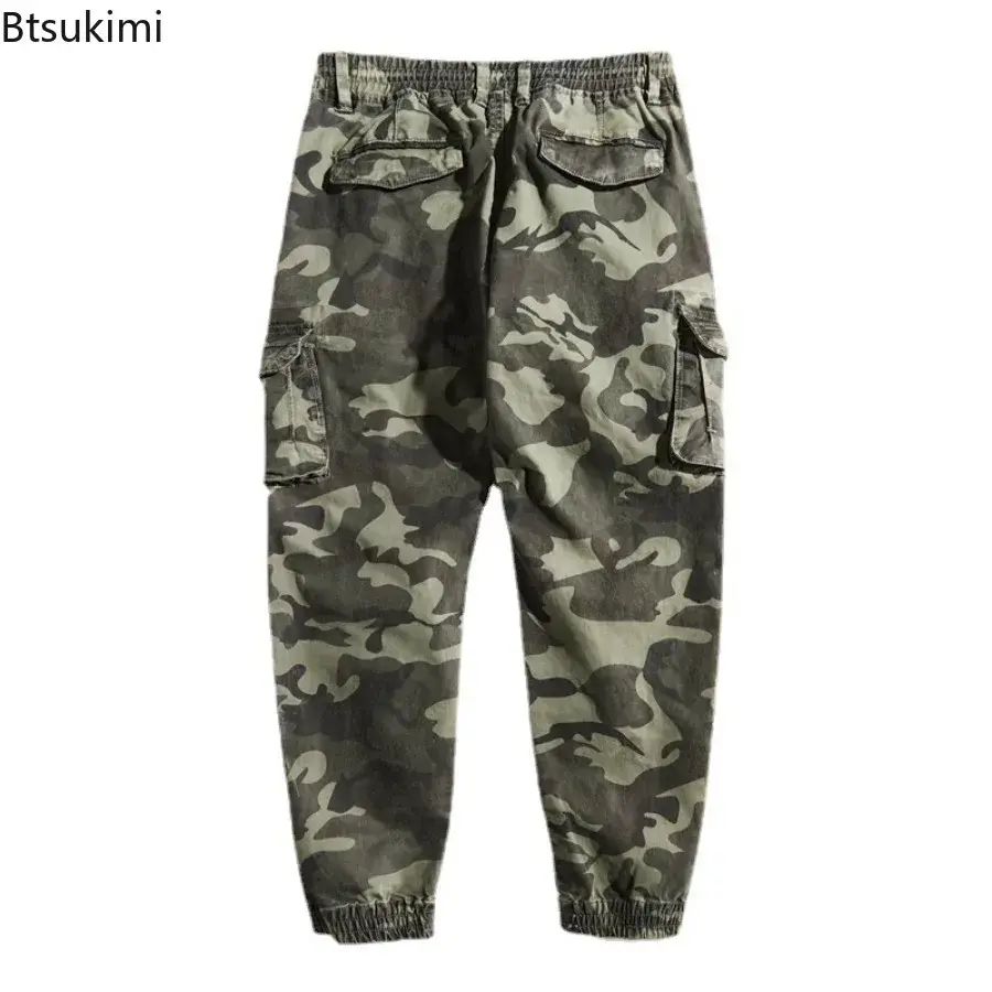 2025 New Men's Camouflage Cargo Pants Outdoor Tactical Jogger Pants Trend Streetwear Casual Cotton Sweatpants with Multi-pockets