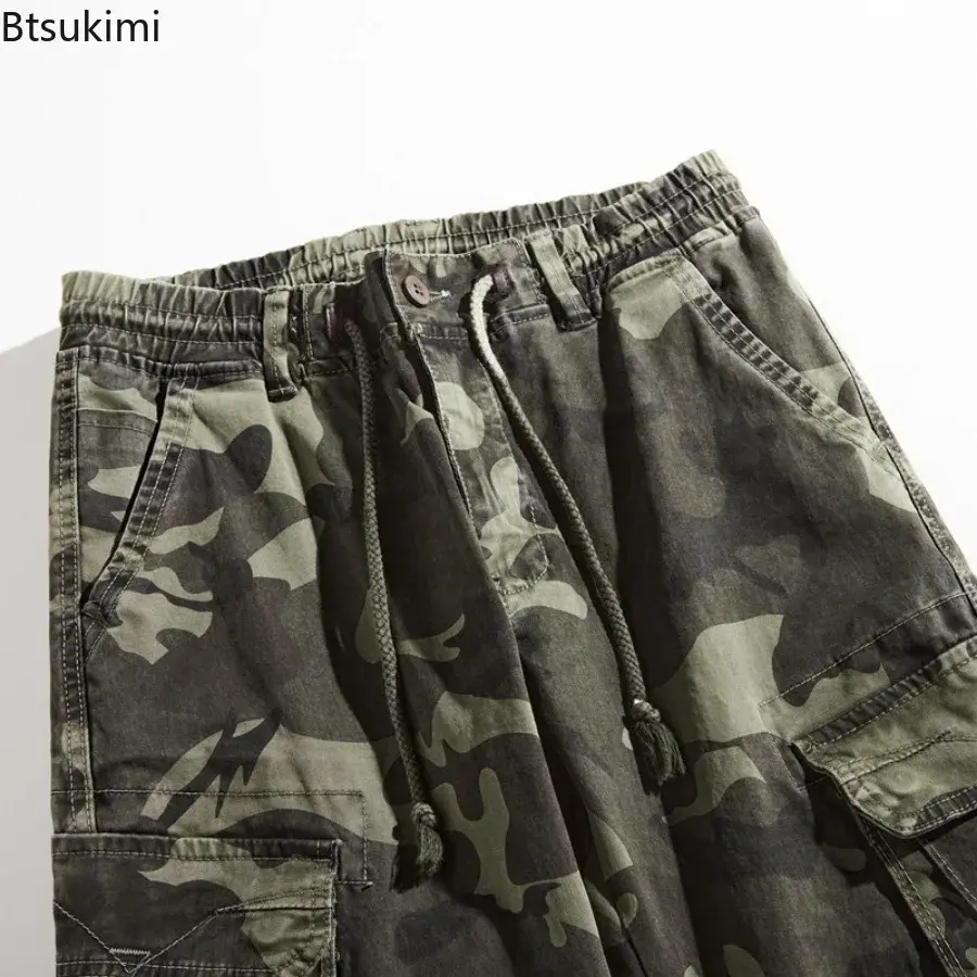 2025 New Men's Camouflage Cargo Pants Outdoor Tactical Jogger Pants Trend Streetwear Casual Cotton Sweatpants with Multi-pockets