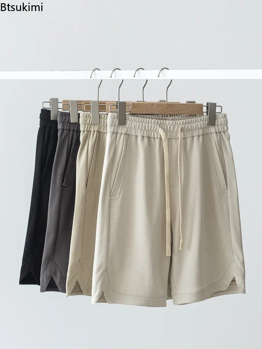 2025 Fashion Sport Casual Shorts for Men Summer Solid Loose Drawstring Pocket Running Sweatpants Joggers Pants Shorts Young Teen