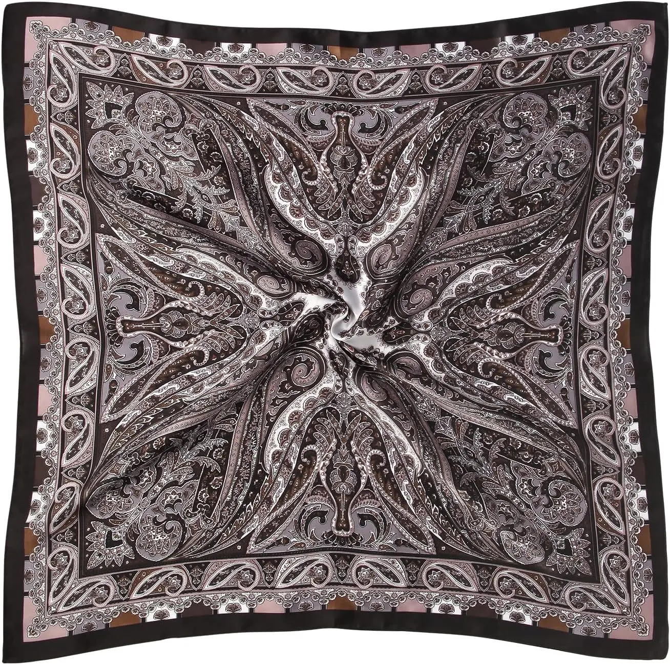 1 Pcs  Satin Head Scarf Silk Like Hair Scarf Stain Bandana Hair Wrap Neck Scarf for Women(Black)