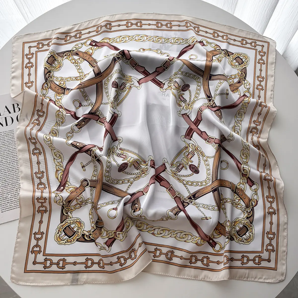 Luxury Silk Square Scarf for Women Print Kerchief Soft Satin Hairband Hands Bag Ribbons Foulard Head Hijab Neckerchief Headband