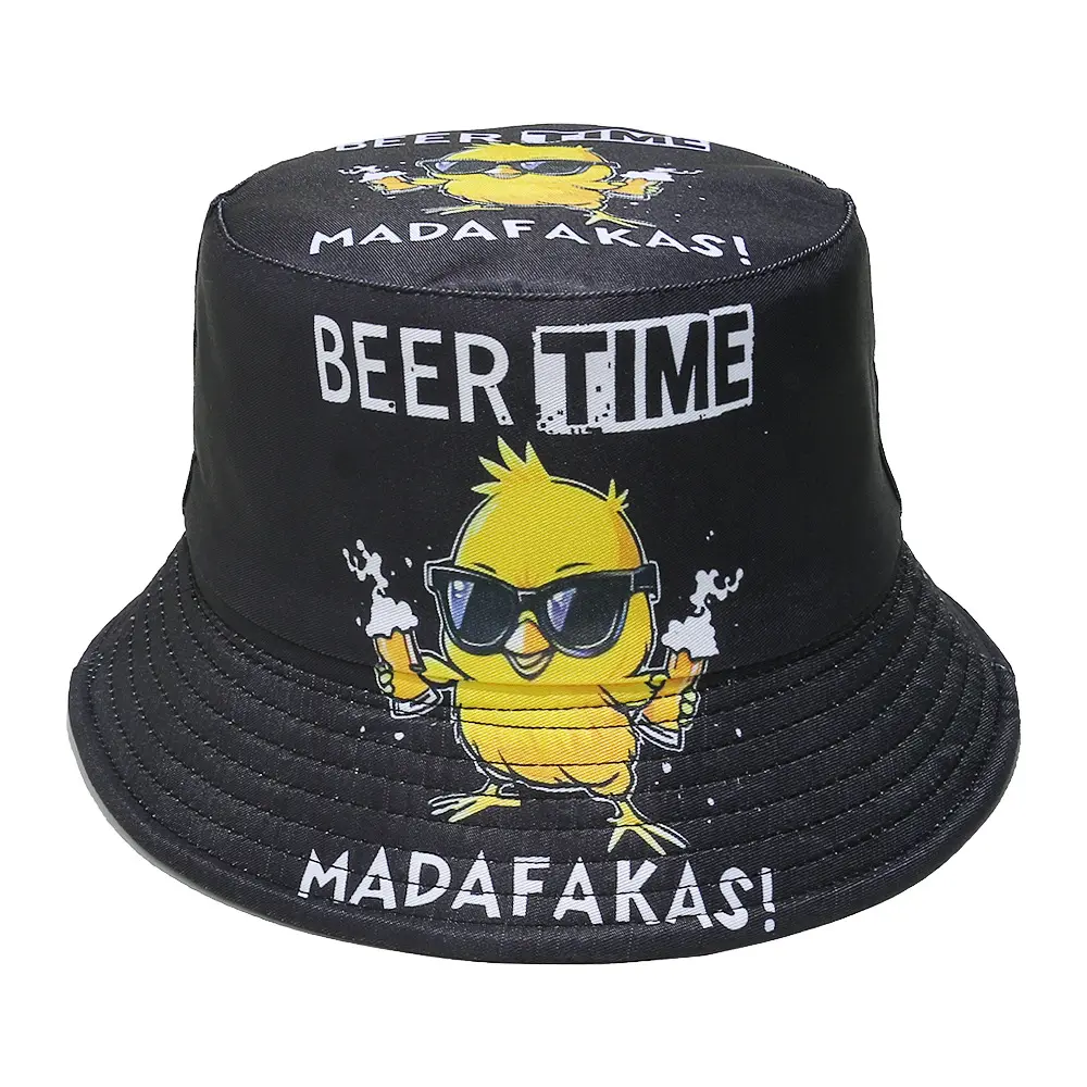 Gun Duck Pattern Bucket Hat Cartoon Printing Fisherman Hats Location Design Panama Cap Caps For Adult Outdoor Sunshade Hot