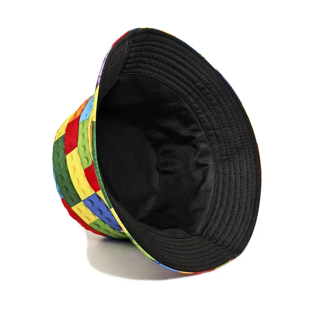 Fashion Bucket Hat Blocks Printing Pattern Fisherman Hats For Holiday Double Sides Panama Cap Unisex Outdoor Beach New Travel