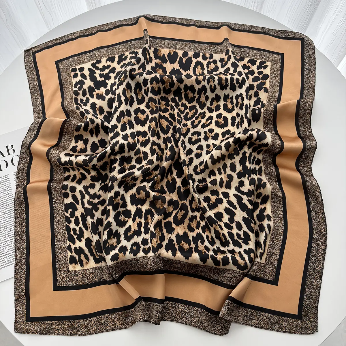 Luxury Floral Print Female Satin Neck Scarf Square Hair Scarves Foulard Head Band Shawls Wraps Neckerchief Bandana Women