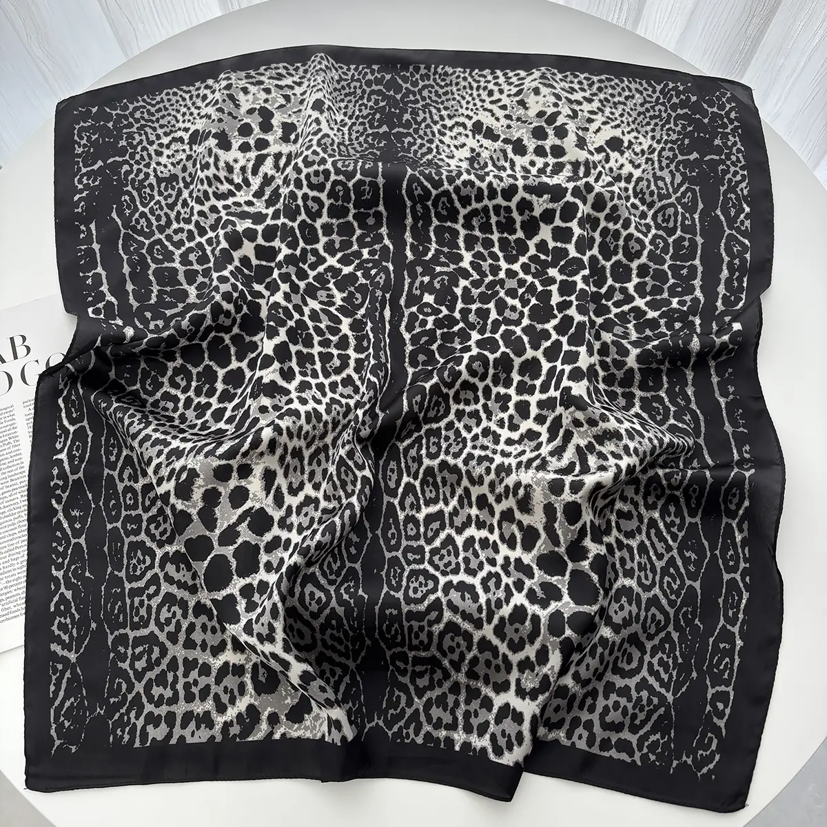 Luxury Floral Print Female Satin Neck Scarf Square Hair Scarves Foulard Head Band Shawls Wraps Neckerchief Bandana Women