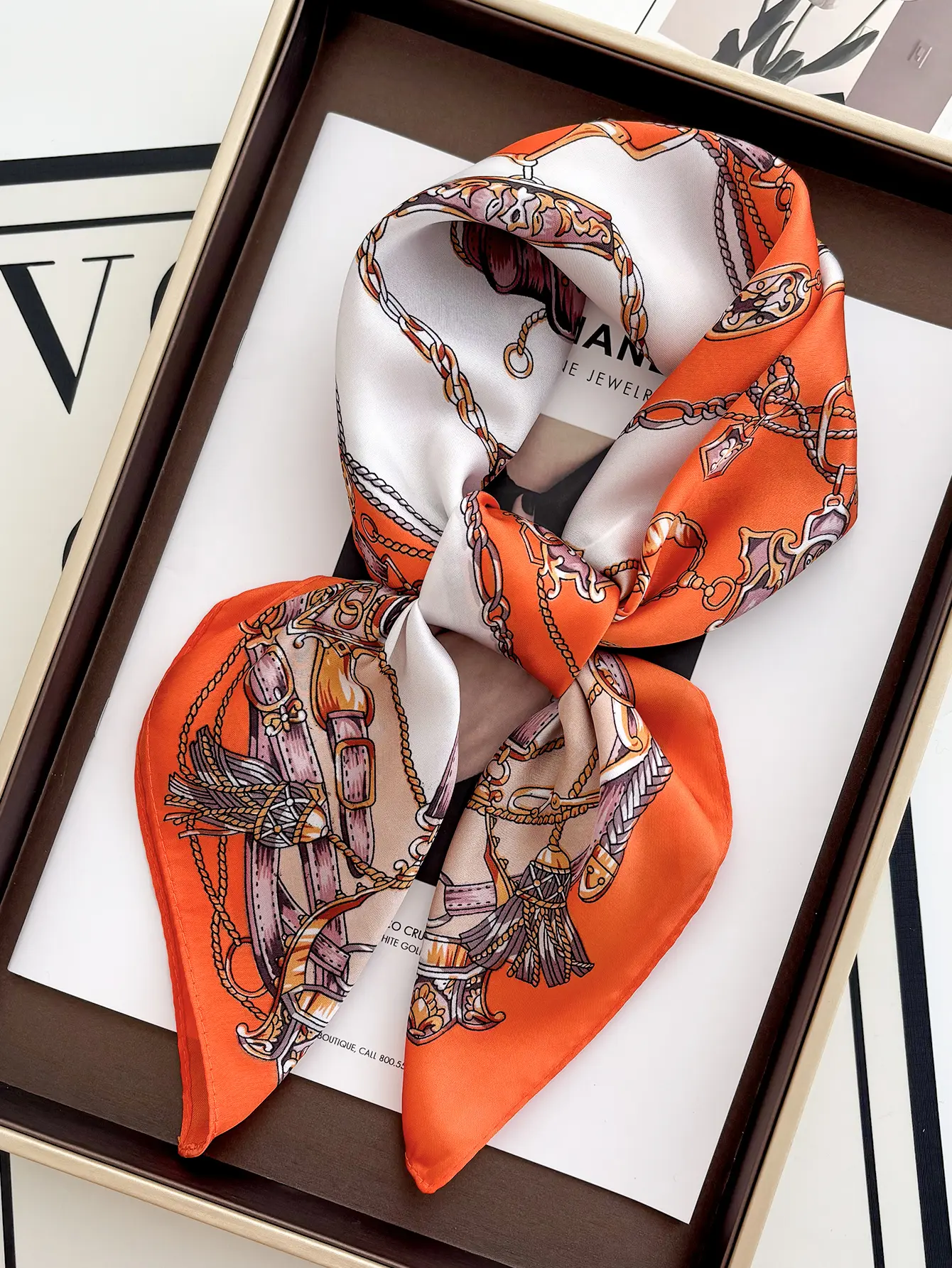 Luxury Flower Print Designer Scarf Soft Satin Women Scarves Bandana Hijab Neckerchief Shawl Kerchief Hair Band Foulard Lady