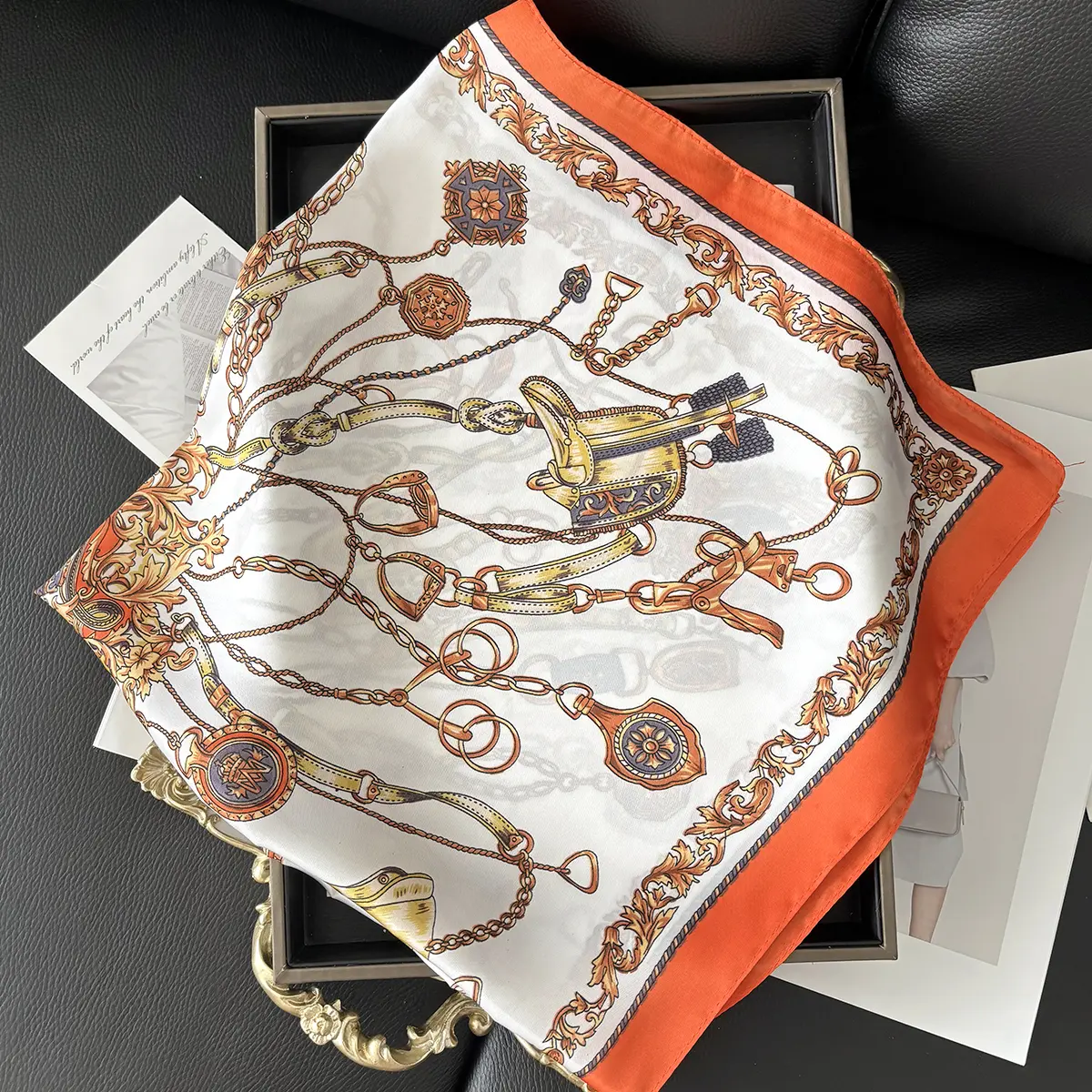 Luxury Flower Print Designer Scarf Soft Satin Women Scarves Bandana Hijab Neckerchief Shawl Kerchief Hair Band Foulard Lady