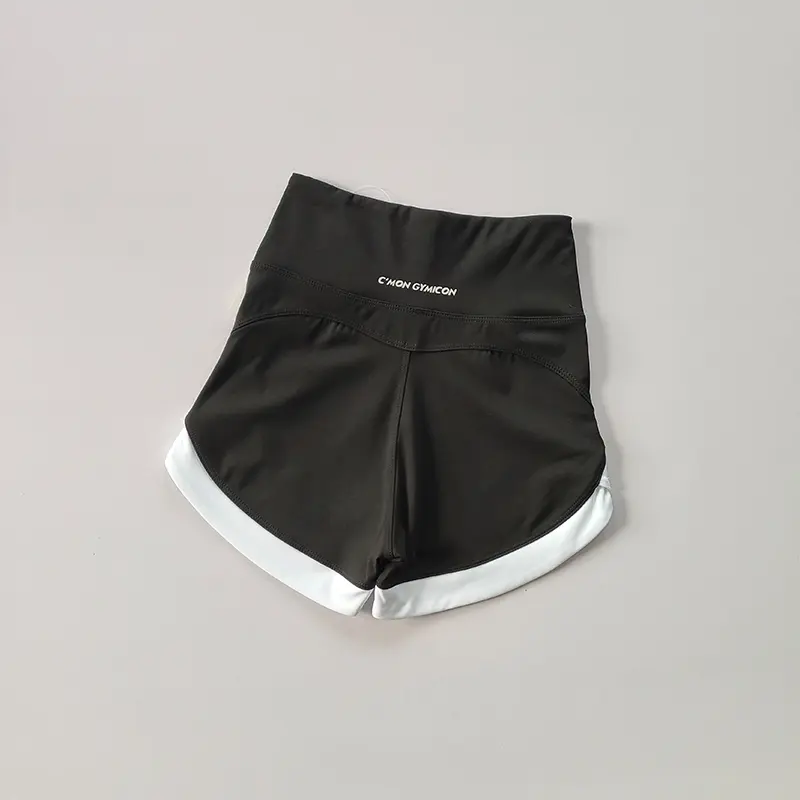 High-waist Contrast Sports Shorts for Women's Fitness in Summer Red Buttocks Yoga Three-piece Pants Breathable and Casual Wear