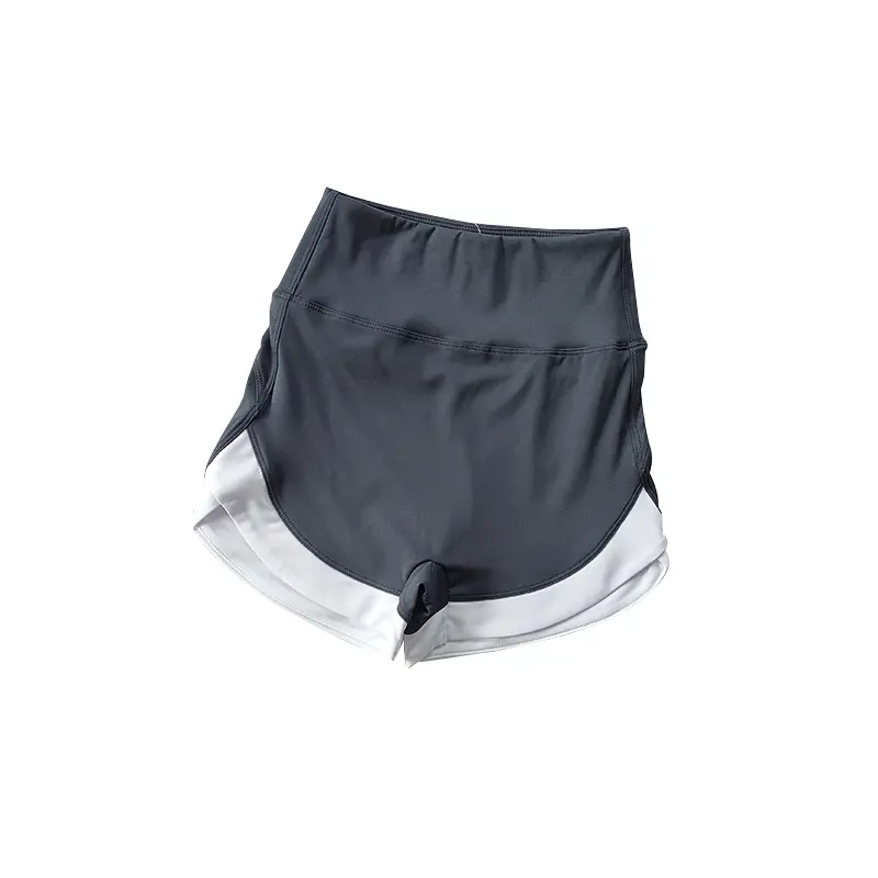 High-waist Contrast Sports Shorts for Women's Fitness in Summer Red Buttocks Yoga Three-piece Pants Breathable and Casual Wear