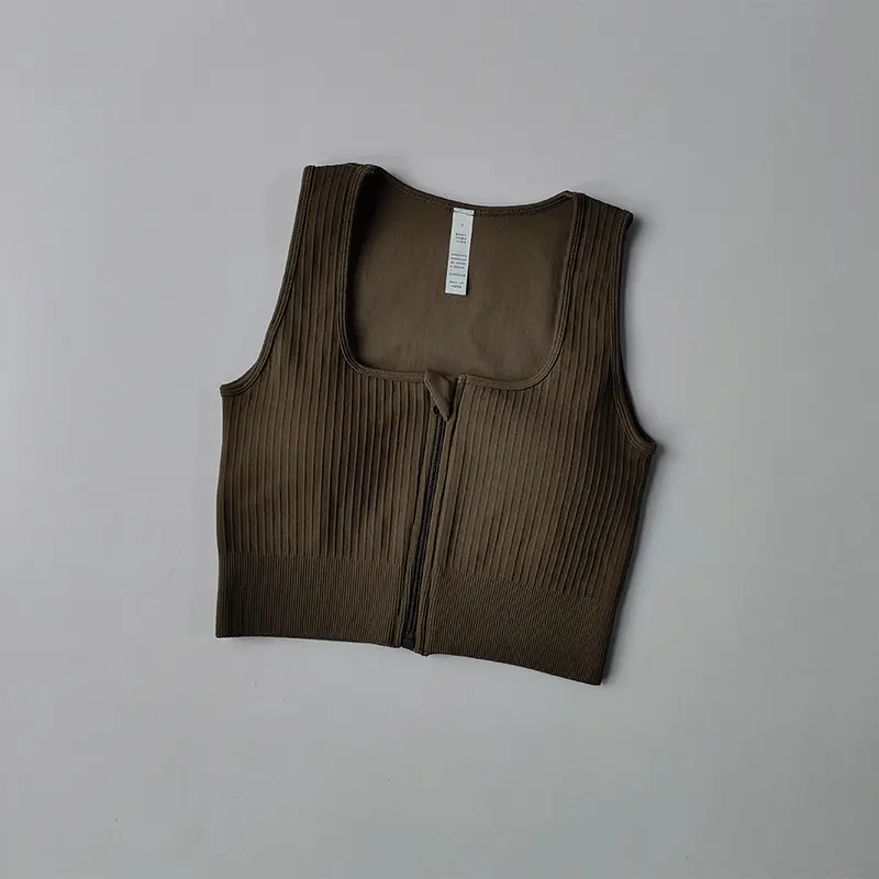 Zippered Sports Underwear in Front of High-intensity Running Styling Bra Shock-proof Gathering Quick-drying Breathable Yoga Vest