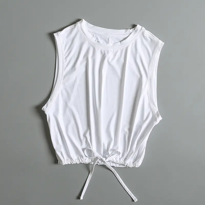 Yoga Suits for Women in Summer, High-end Breathable Loose Sports Vest T-shirt, Thin Quick-drying Running Sleeveless Fitness Suit