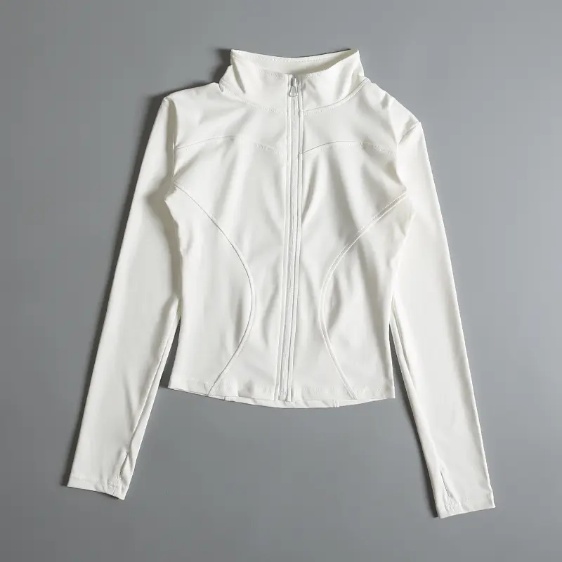 Sports Long-sleeved Shirts Slim Yoga Suit Quick-drying Zipper Coat Cardigan Stand Collar Tight Coat Running Fitness Jacket Top