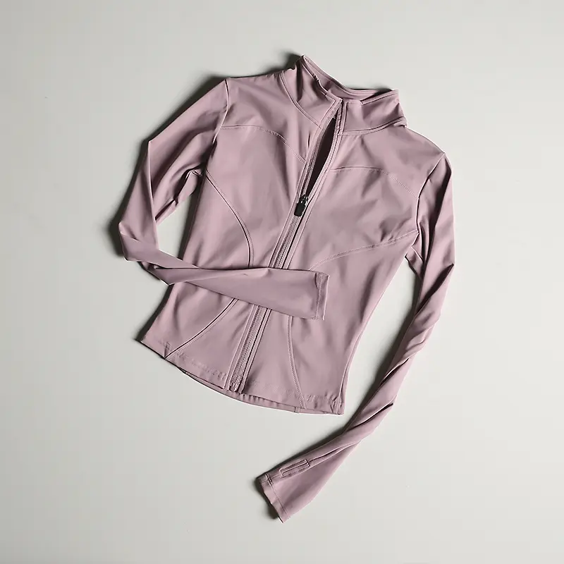 Sports Long-sleeved Shirts Slim Yoga Suit Quick-drying Zipper Coat Cardigan Stand Collar Tight Coat Running Fitness Jacket Top