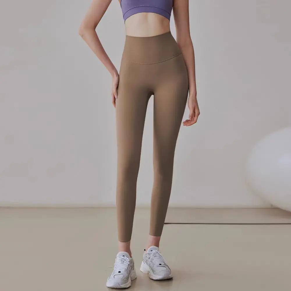 Non-marked Summer High Waist Naked Feeling Skin-friendly Yoga Pants Lifting Hips Sports Nine-point Pants Fitness Leggings