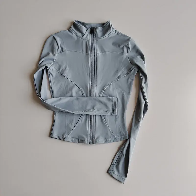 Sports Long-sleeved Shirts Slim Yoga Suit Quick-drying Zipper Coat Cardigan Stand Collar Tight Coat Running Fitness Jacket Top