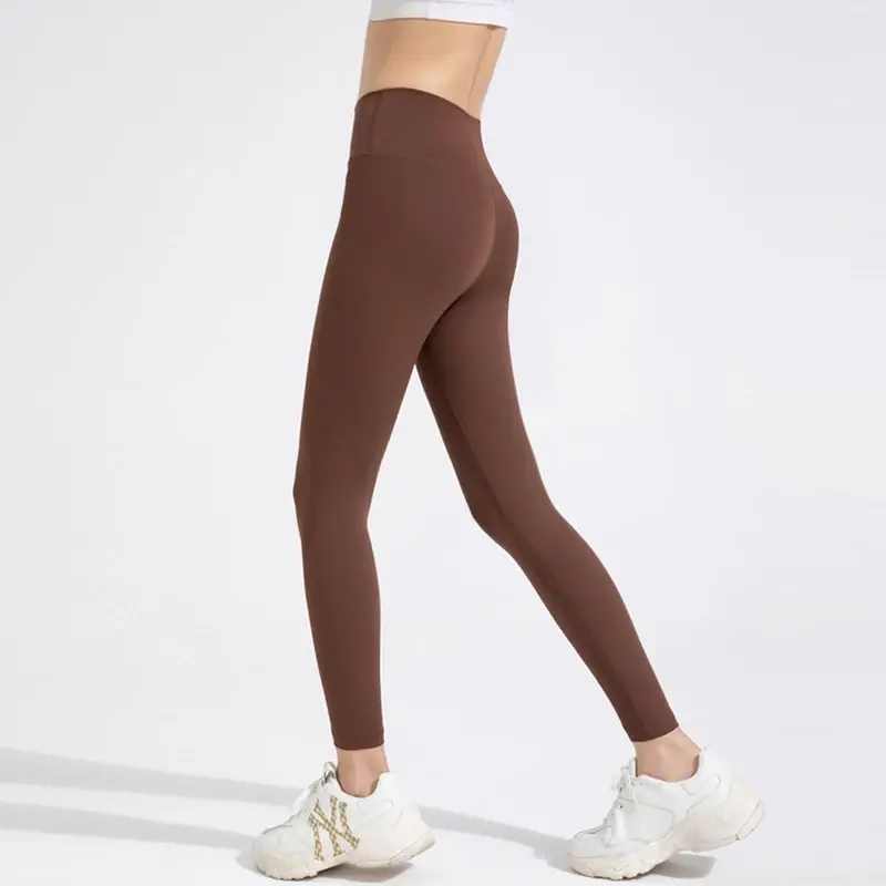 Non-marked Summer High Waist Naked Feeling Skin-friendly Yoga Pants Lifting Hips Sports Nine-point Pants Fitness Leggings