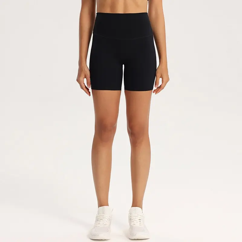 Summer High-waisted Women's Nude Feeling Without Awkward Tightness High-waist Fitness Sports Pants Rigging Tight Yoga Shorts