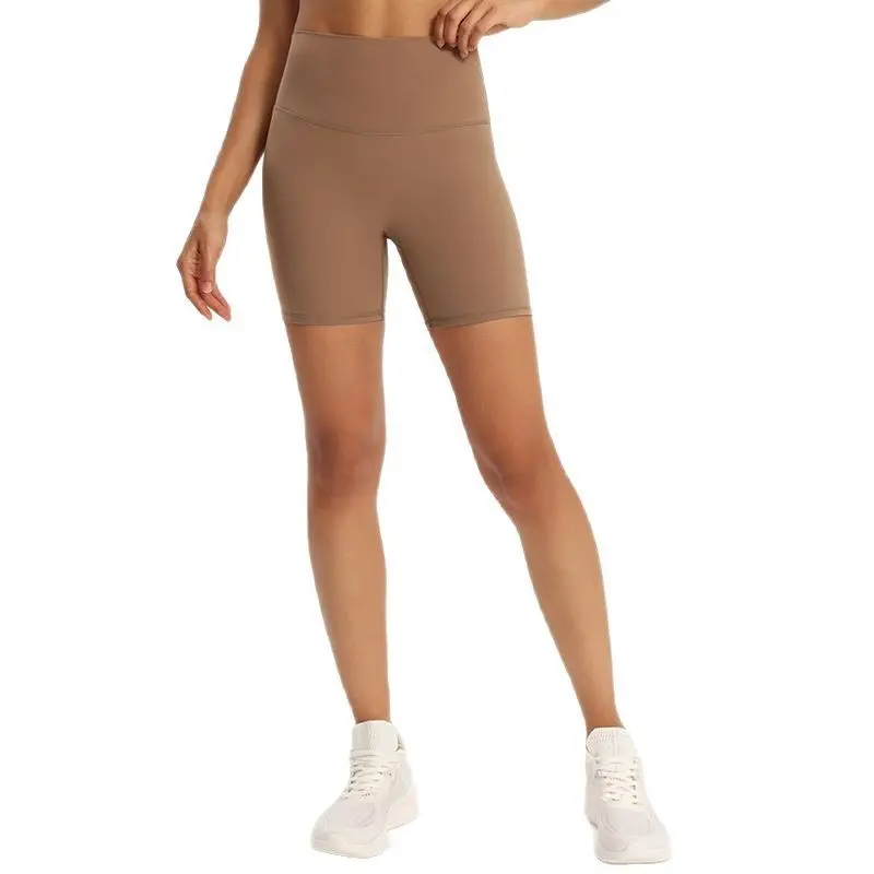 Summer High-waisted Women's Nude Feeling Without Awkward Tightness High-waist Fitness Sports Pants Rigging Tight Yoga Shorts
