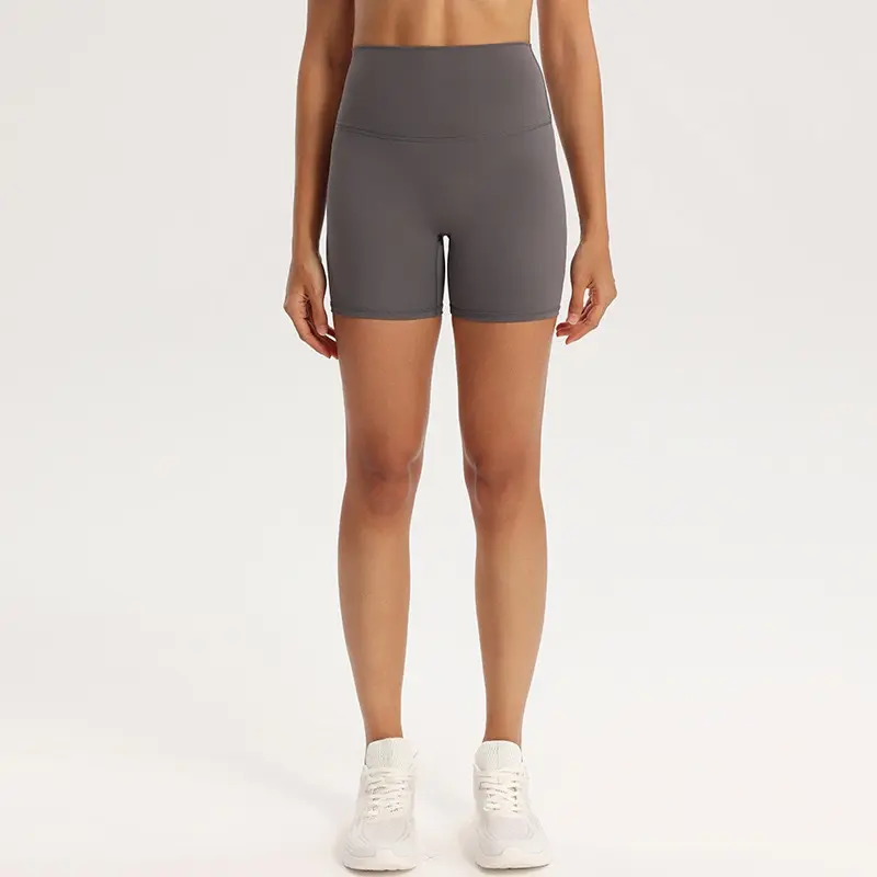 Summer High-waisted Women's Nude Feeling Without Awkward Tightness High-waist Fitness Sports Pants Rigging Tight Yoga Shorts