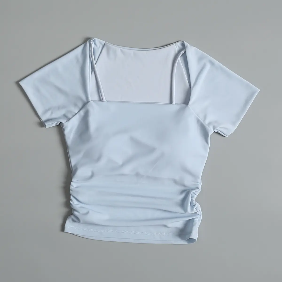Sports Short-sleeved Summer Mesh Slimming Breathable Quick-drying Yoga Clothes Top with Chest Pad Running Training Fitness Suit